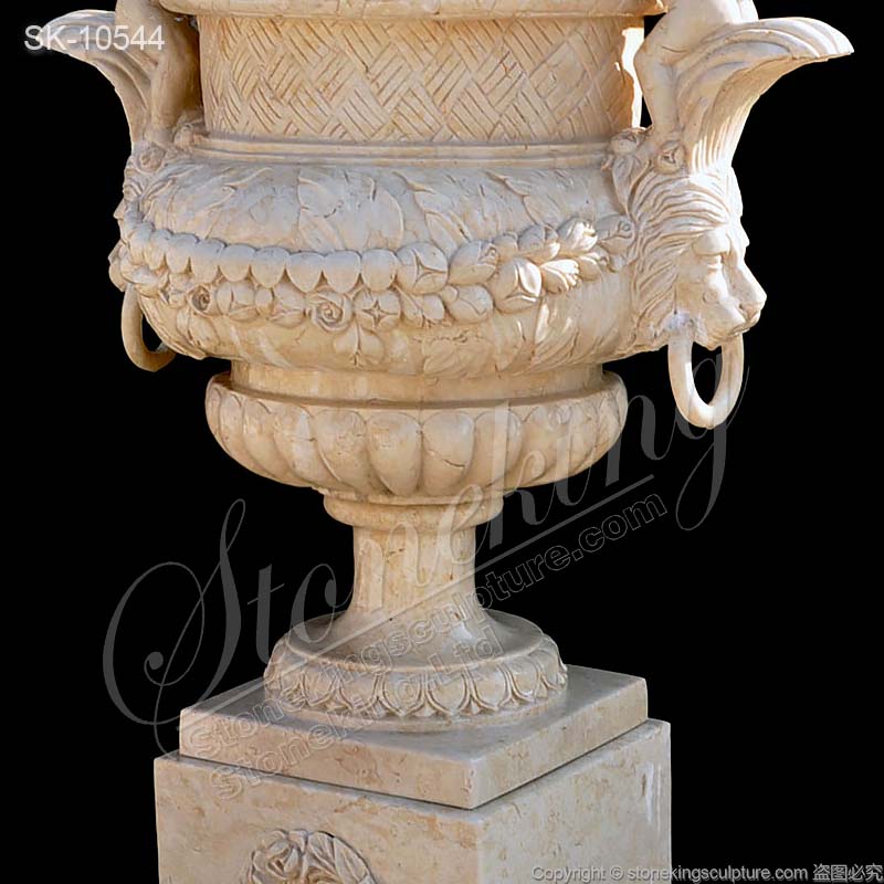 Wholesale Beautiful Natural Marble Cherub Angel Planter Garden Flower Pot for home decor 