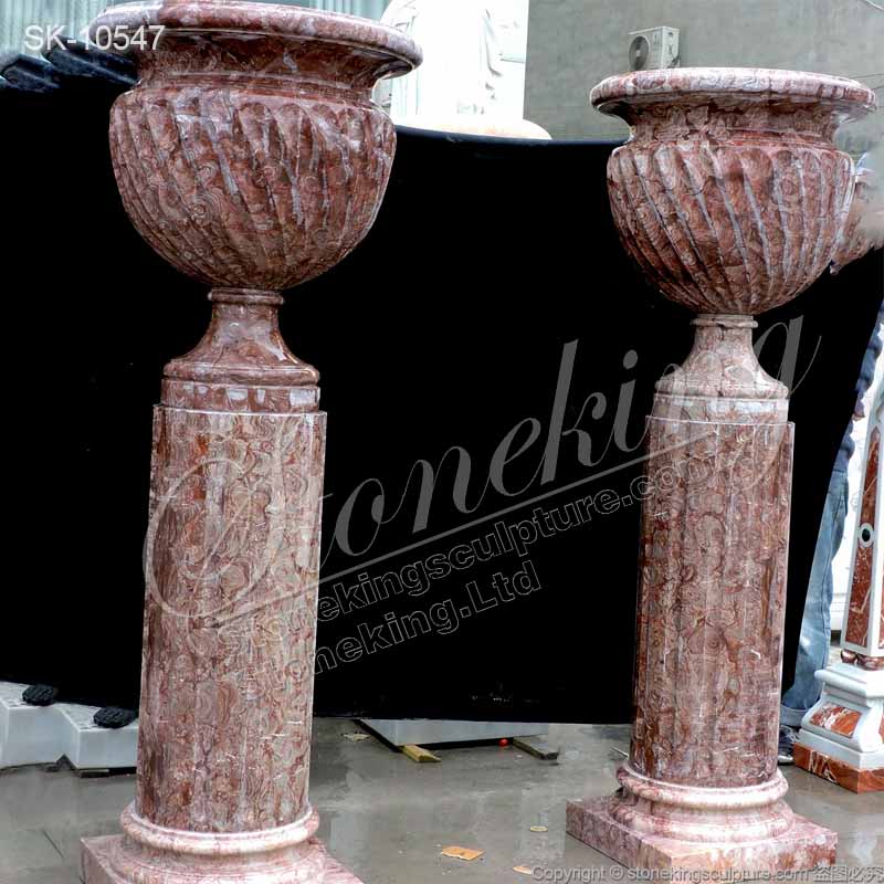 Manufacturer Top Selling Natural Marble Inexpensive Tall Outdoor Planters for sale 