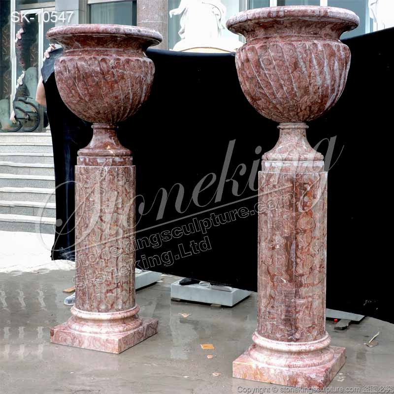 Manufacturer Top Selling Natural Marble Inexpensive Tall Outdoor Planters for sale 