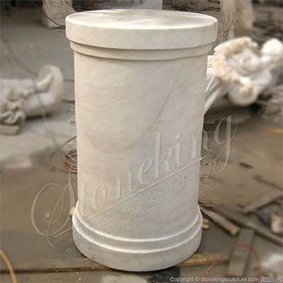 Simple Design Natural White Marble Pedestal Column for Outdoor or Home Decoration for sale 