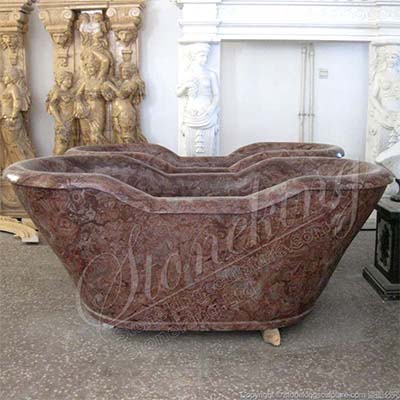 High Quality Freestanding Solid Marble Modern Soaking Tub of Oval Shape for sale