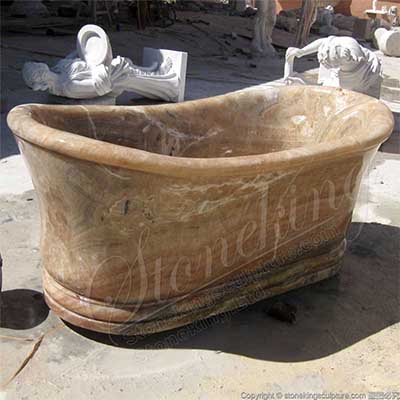 Large Contemporary Freestanding Solid Marble Soaking Tub for Bathroom for sale