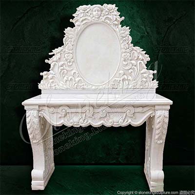 Manufacturer Luxury White Marble Bathroom Vanity Sink with Backsplash and Pedestals for sale 