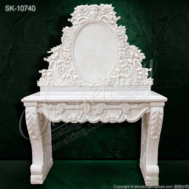 Manufacturer Luxury White Marble Bathroom Vanity Sink with Backsplash and Pedestals for sale 