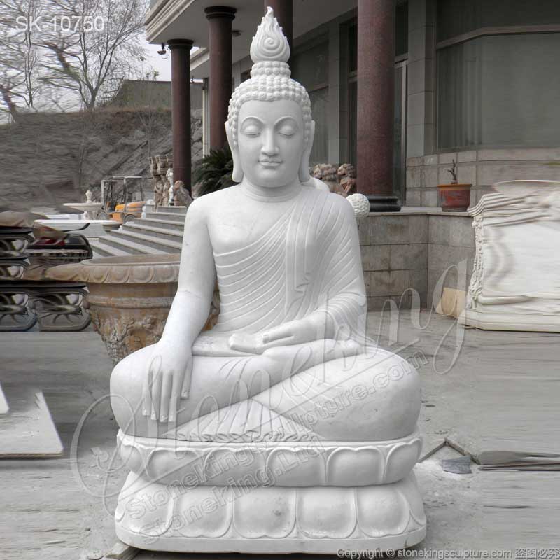 Wholesale Hand Carved White Marble Outdoor Buddha Statue for Garden and Home Decor