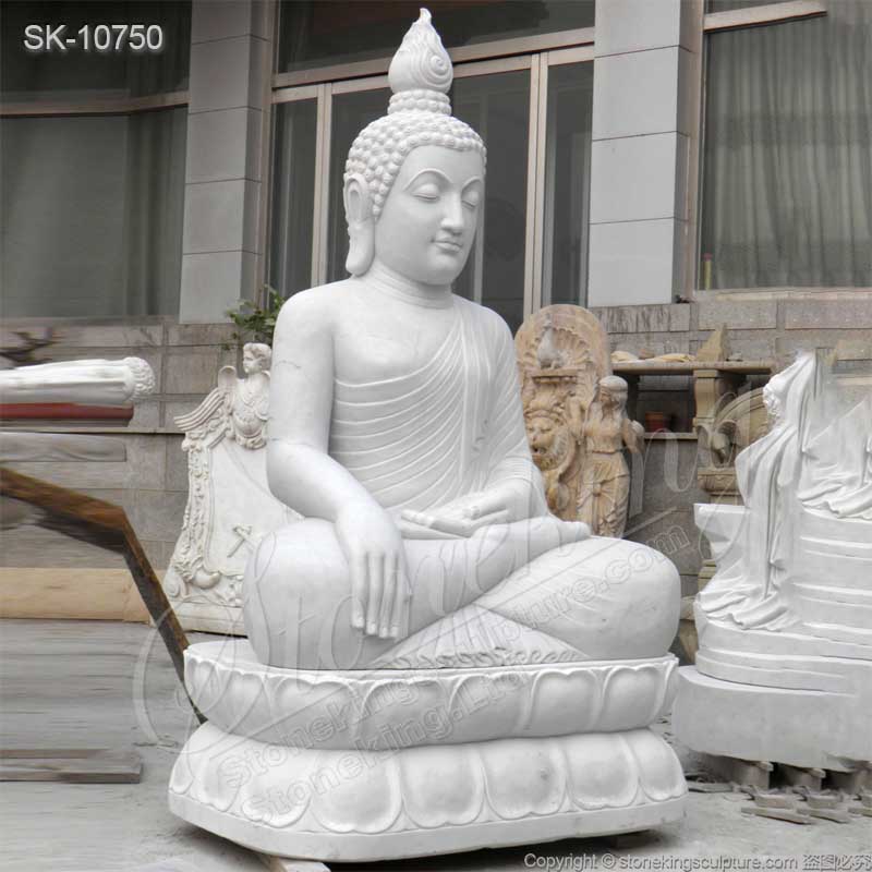 Wholesale Hand Carved White Marble Outdoor Buddha Statue for Garden and Home Decor