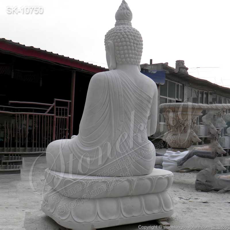 Wholesale Hand Carved White Marble Outdoor Buddha Statue for Garden and Home Decor