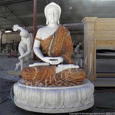 High Quality Outdoor Solid Marble Meditation Sitting Buddha Statue for Garden and Home Decor for sale 