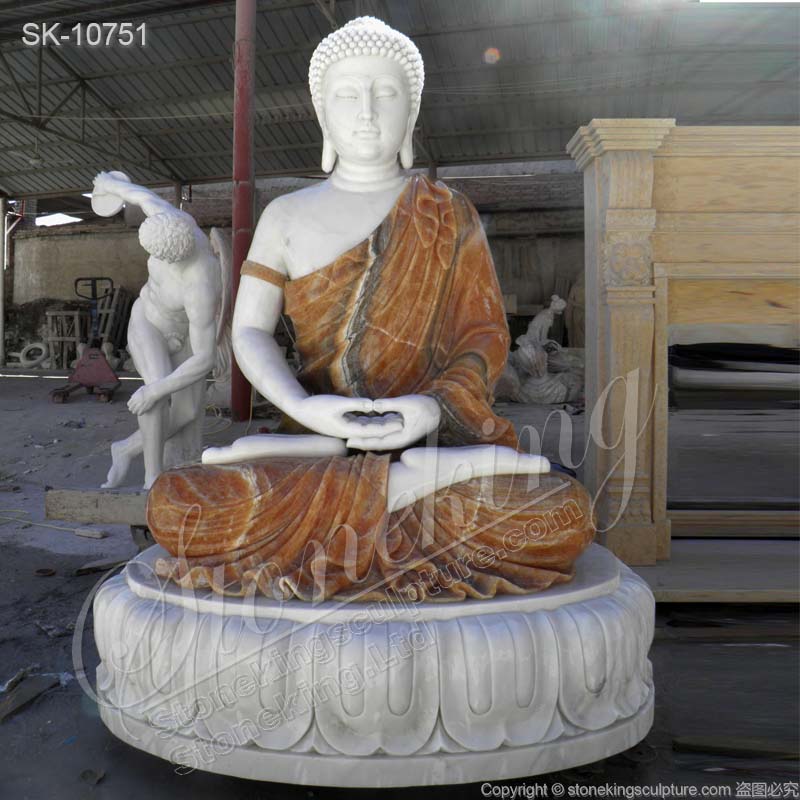 High Quality Outdoor Solid Marble Meditation Sitting Buddha Statue for Garden and Home Decor for sale 