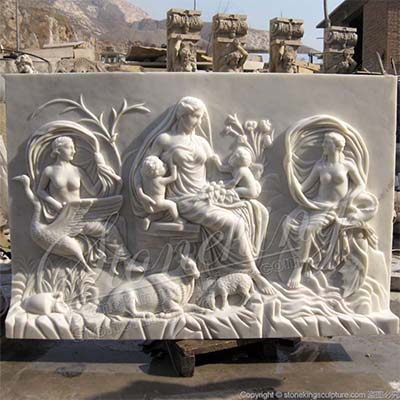 Manufacturer Hand Carved Marble High Relief Sculpture of Tellus and Goddess Carvings for sale 