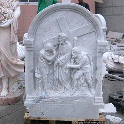 Factory Supplier Marble Religious Bas Relief Sculpture of Stations of the Cross for Church for sale