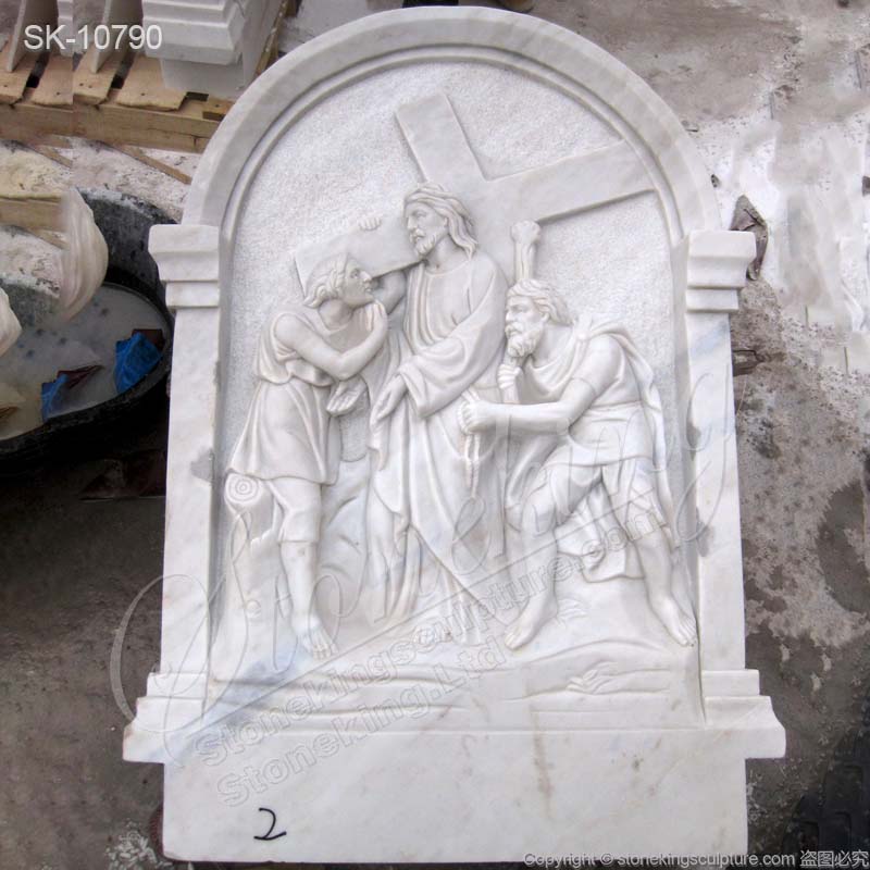 Factory Supplier Marble Religious Bas Relief Sculpture of Stations of the Cross for Church for sale