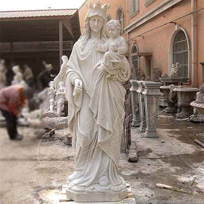 Outdoor Life Size Mother Mary Holding Baby Jesus Statue for Garden and Home Decor for sale 