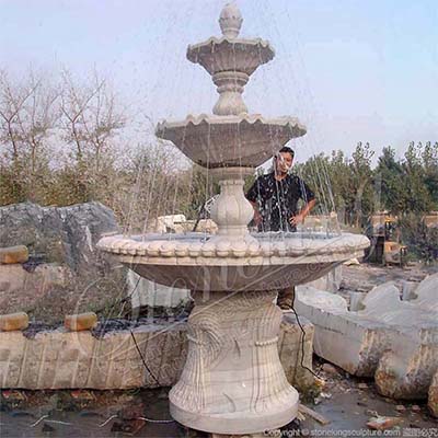  Factory Price White Marble Outdoor Tiered Fountain for Garden and Home Decor for sale 