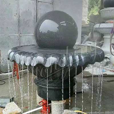 Manufacturer Outdoor Black Granite Ball Fountain for Garden and Patio for sale