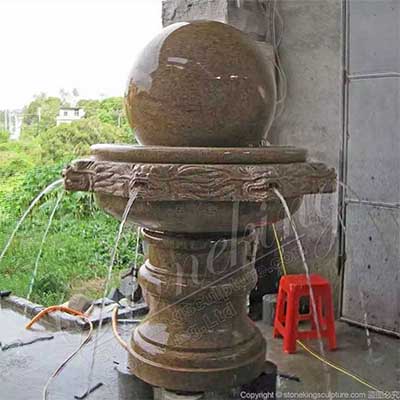 Factory Supplier Solid Granite Outdoor Ball Fountain for Garden and Courtyard Decor for sale 