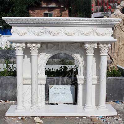 Factory Price Modern White Marble Fireplace Surround Mantel for Home Decor for sale 